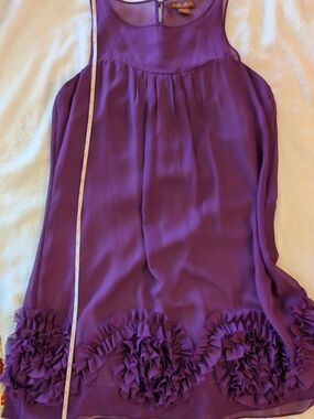 Purple Ruffled Hem Women’s Esley Mini Dress, Medium